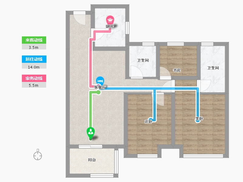 浙江省-杭州市-东海·闲湖城玉屏湾-85.30-户型库-动静线