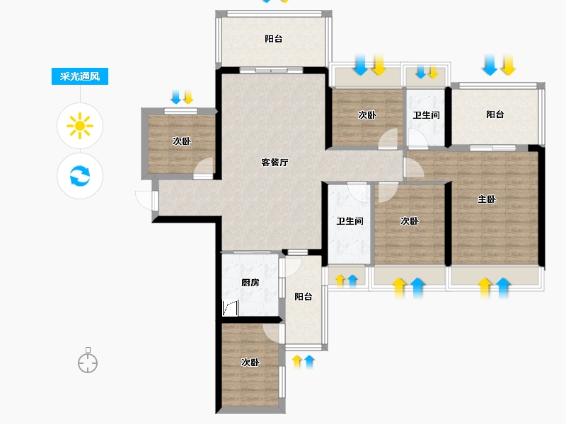 广东省-湛江市-东新高地-105.00-户型库-采光通风