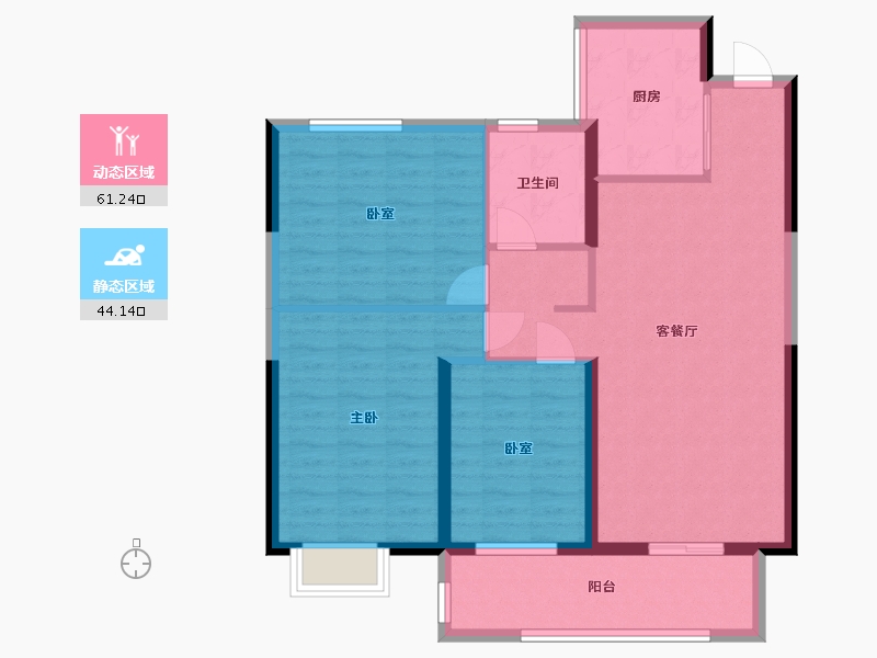 山西省-吕梁市-幸福家园-95.00-户型库-动静分区