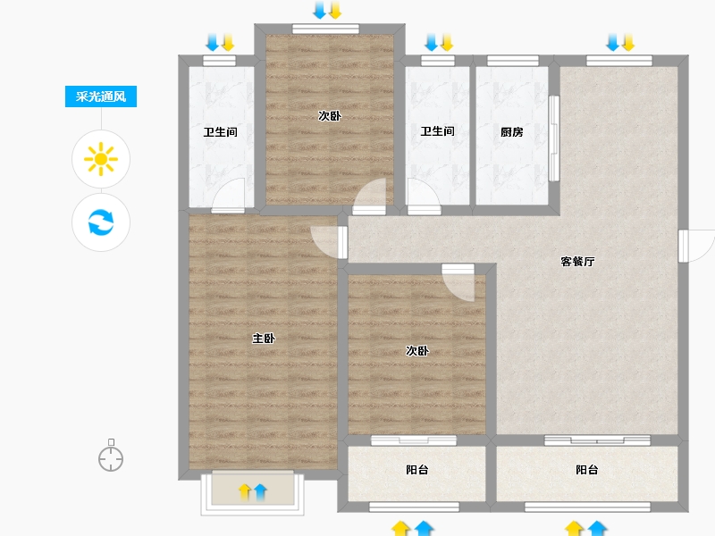 山东省-德州市-嘉诚东郡-A区-112.00-户型库-采光通风