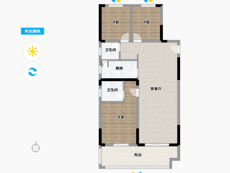 安徽省-宿州市-璞悦砀山-98.00-户型库-采光通风