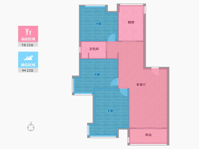 江苏省-南京市-万达紫金明珠-97.00-户型库-动静分区