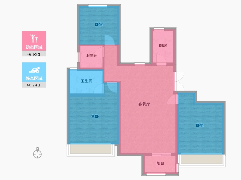 河南省-许昌市-中建·观湖悦府-90.78-户型库-动静分区