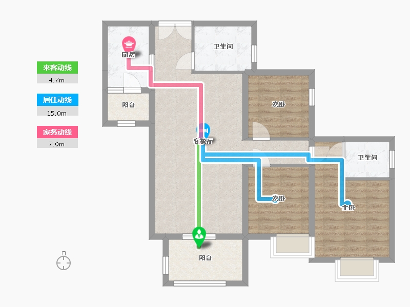 贵州省-黔南布依族苗族自治州-滨江御品-120.00-户型库-动静线