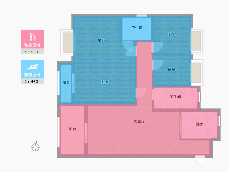 湖北省-恩施土家族苗族自治州-清江山水-107.00-户型库-动静分区