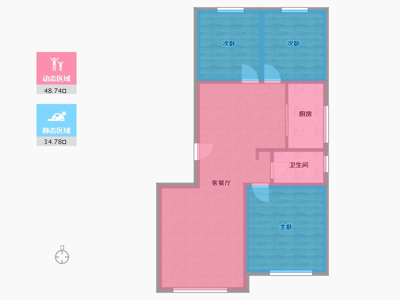 河北省-唐山市-滨海华府-82.50-户型库-动静分区