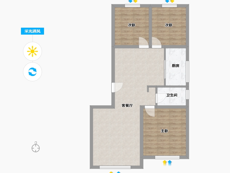 河北省-唐山市-滨海华府-82.50-户型库-采光通风