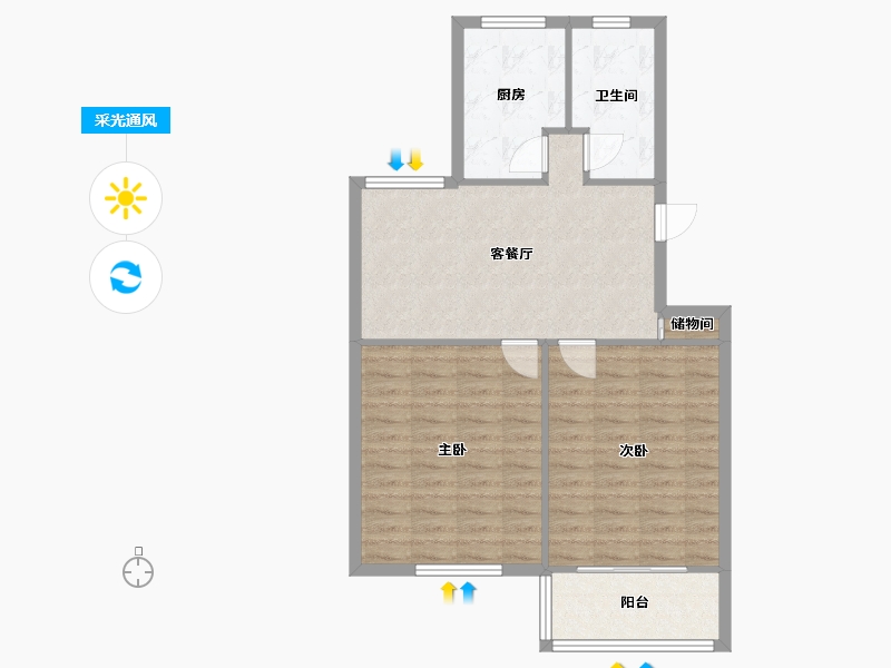 上海-上海市-敬南路3号-72.00-户型库-采光通风