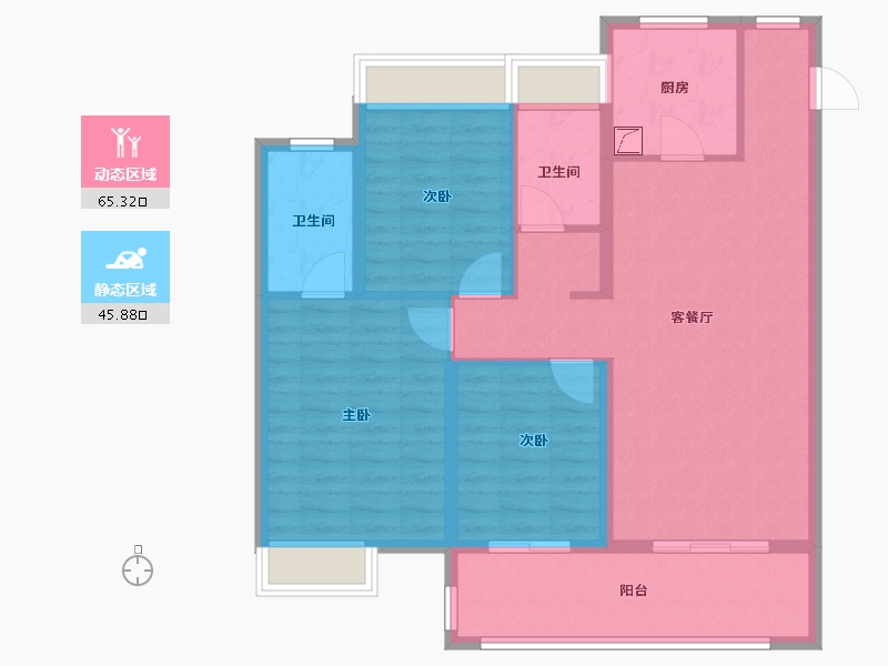 安徽省-阜阳市-华润朗府-100.00-户型库-动静分区