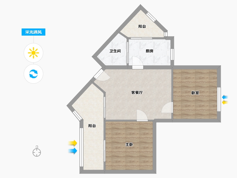 四川省-成都市-倍特枫林苑-58.80-户型库-采光通风