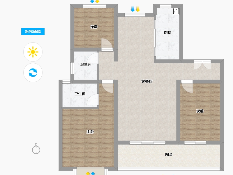 山西省-运城市-东上水漾-107.00-户型库-采光通风