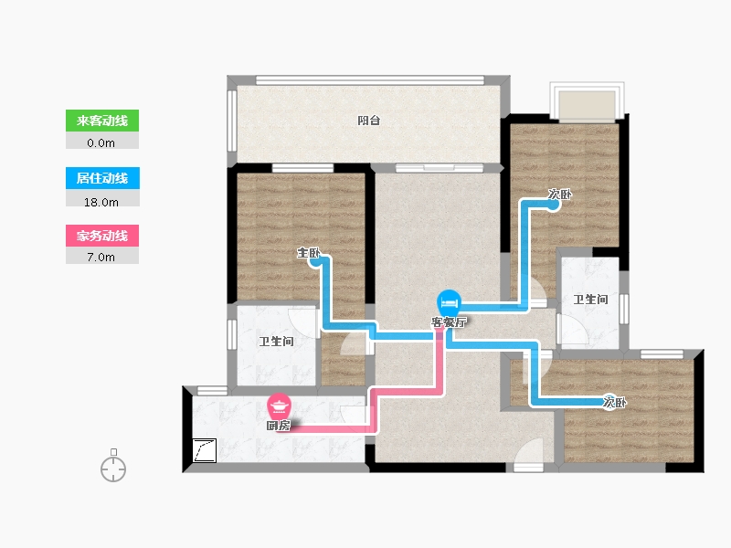 湖南省-长沙市-嘉宇北部湾-107.00-户型库-动静线