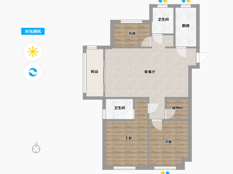 安徽省-黄山市-天宝集团承建黄山联佳翰林府小区工程-89.00-户型库-采光通风