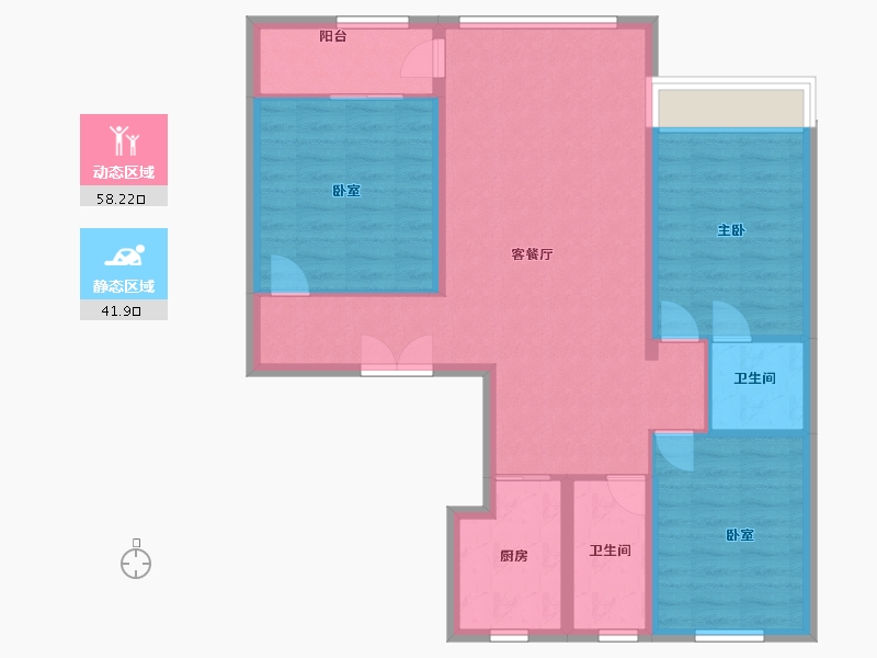 山东省-潍坊市-恒信宝通御园-90.00-户型库-动静分区