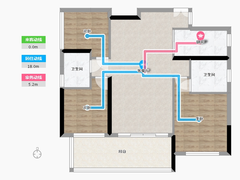 湖南省-常德市-蓉国新赋-109.25-户型库-动静线