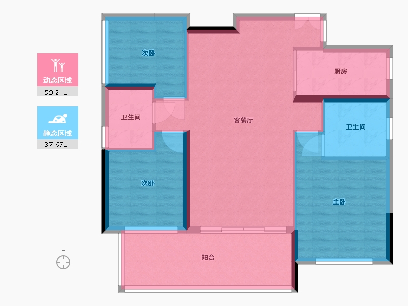 湖南省-常德市-蓉国新赋-109.25-户型库-动静分区