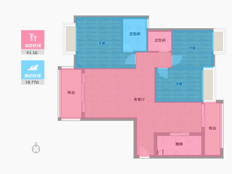 广东省-中山市-合生帝景城-94.84-户型库-动静分区