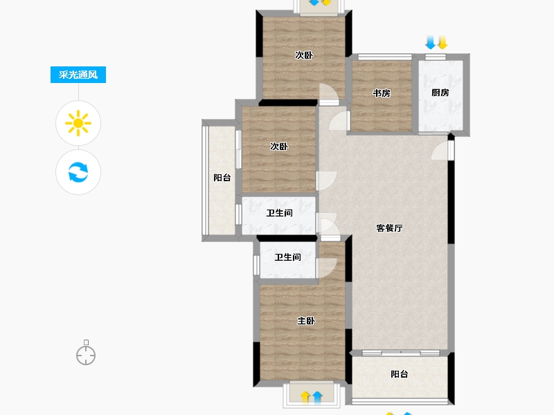 广西壮族自治区-桂林市-西宸源著-129.00-户型库-采光通风