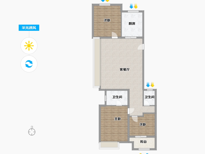 浙江省-湖州市-中南林樾-122.00-户型库-采光通风