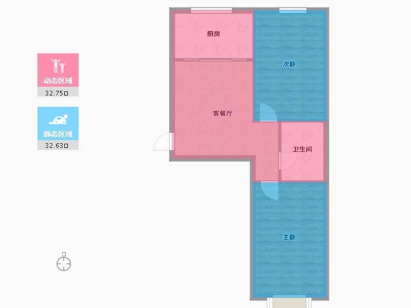 内蒙古自治区-呼和浩特市-俪城-67.96-户型库-动静分区