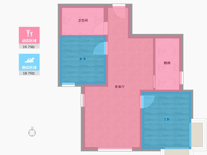 北京-北京市-北京·东湾-56.43-户型库-动静分区