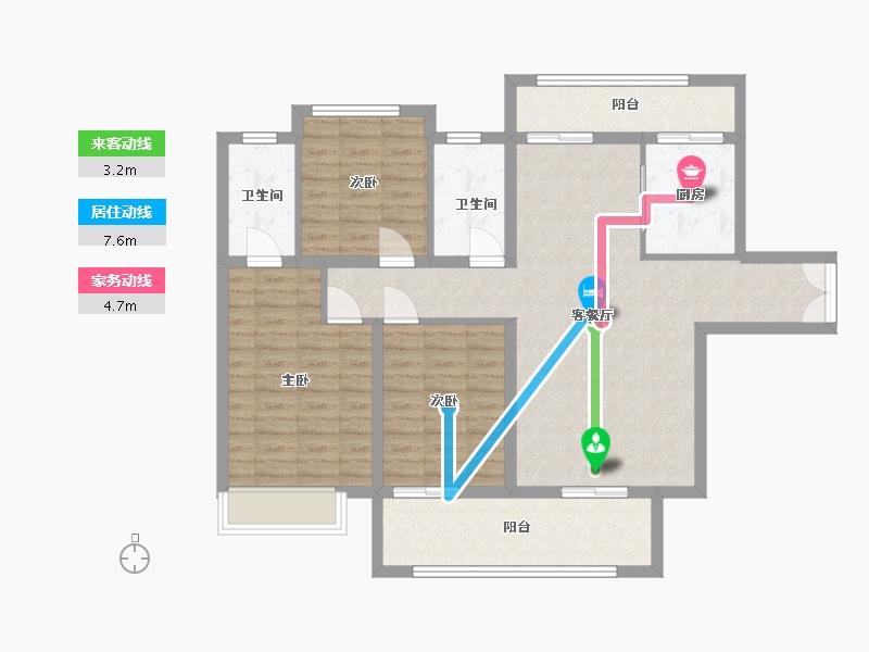 湖南省-岳阳市-盛世新城-118.00-户型库-动静线