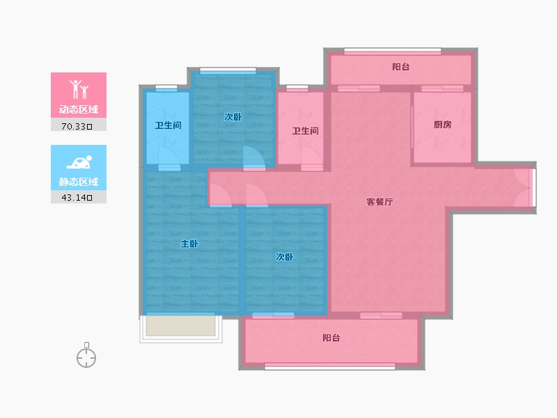 湖南省-岳阳市-盛世新城-118.00-户型库-动静分区