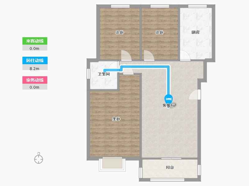 江苏省-徐州市-鼎瑞雅居-71.00-户型库-动静线