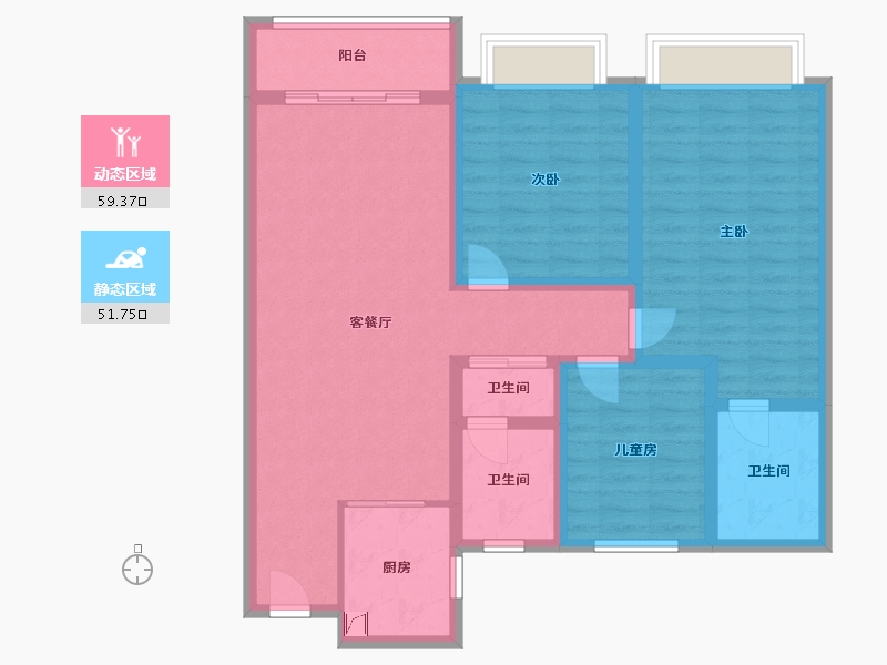 河南省-安阳市-水冶紫荆城-105.00-户型库-动静分区