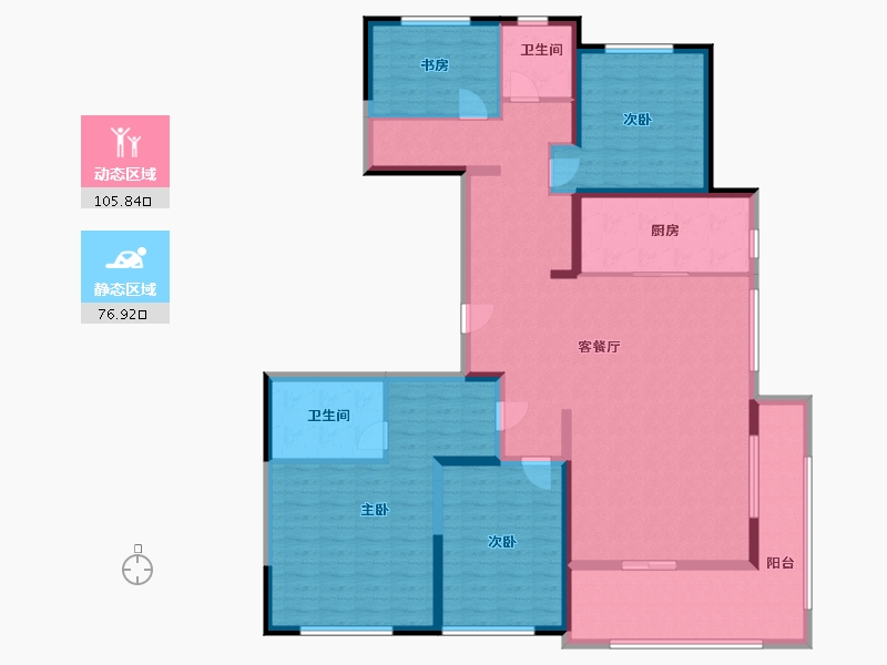 江苏省-无锡市-山河万物-165.00-户型库-动静分区