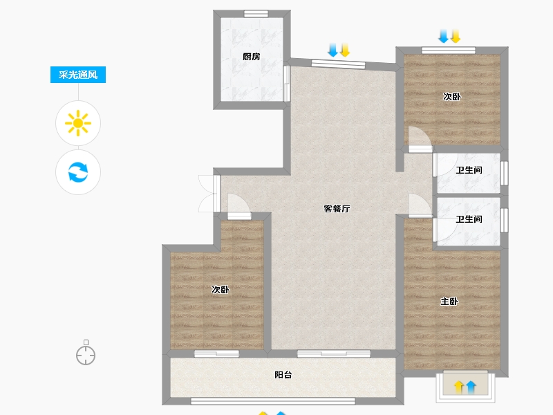 宁夏回族自治区-吴忠市-和府-99.30-户型库-采光通风