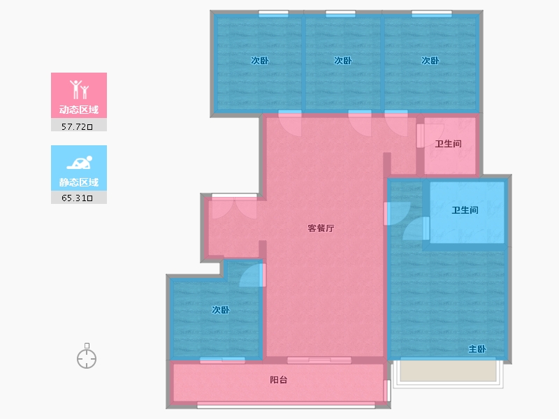 山东省-济南市-银丰玖玺城-110.00-户型库-动静分区