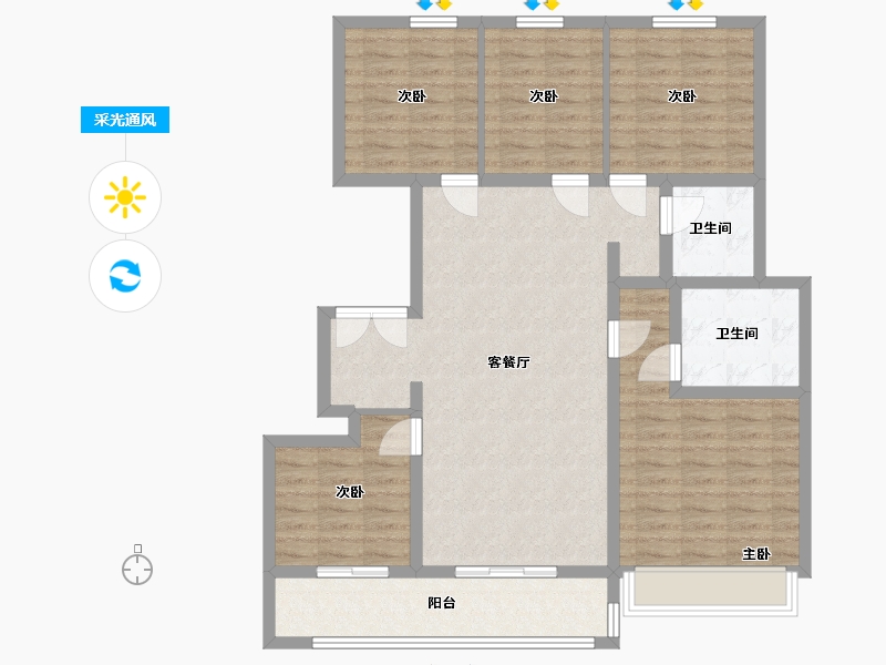 山东省-济南市-银丰玖玺城-110.00-户型库-采光通风