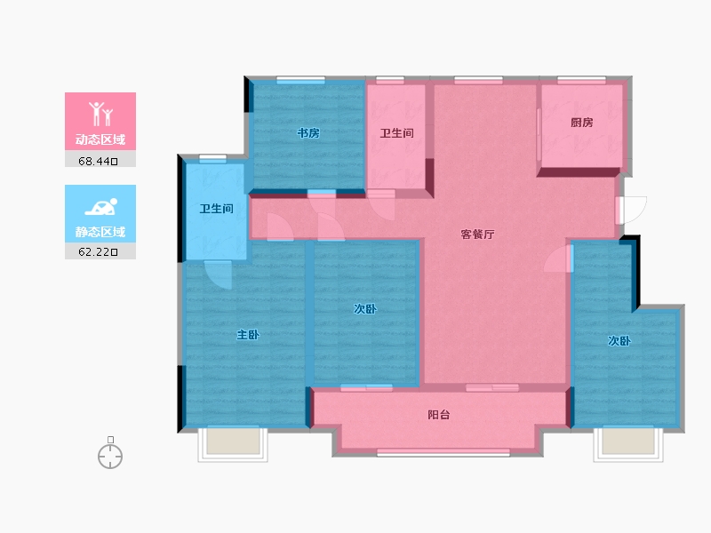 浙江省-嘉兴市-龙湖蔚蓝香缇-117.00-户型库-动静分区