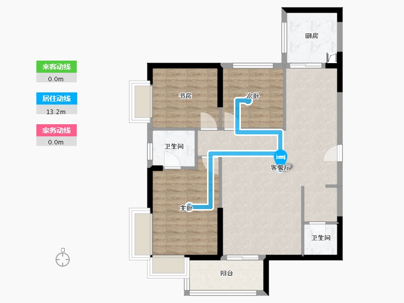 江苏省-南京市-明发滨江新城-三期-90.21-户型库-动静线