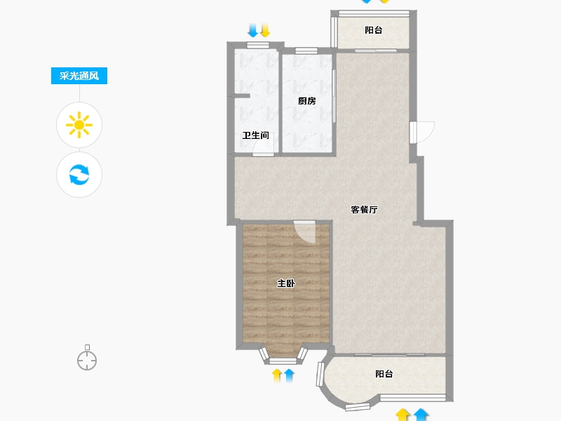 江苏省-南京市-海明珠花园-90.00-户型库-采光通风