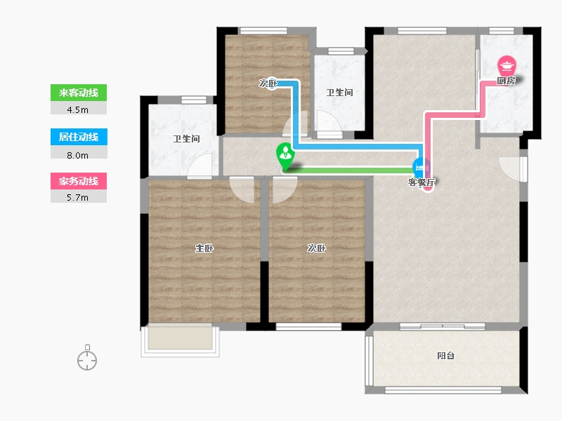 福建省-三明市-海翼天成-107.62-户型库-动静线