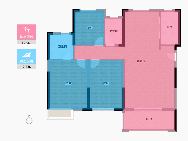 福建省-三明市-海翼天成-107.62-户型库-动静分区