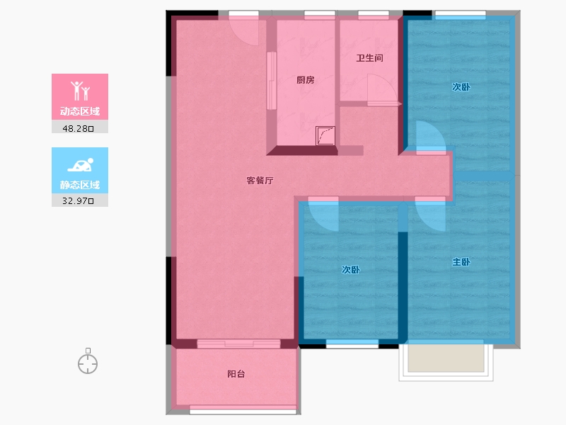 河南省-郑州市-环湖春天-82.00-户型库-动静分区