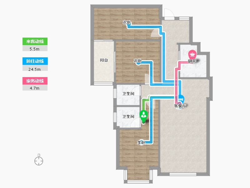 福建省-泉州市-世茂御龙湾-90.20-户型库-动静线