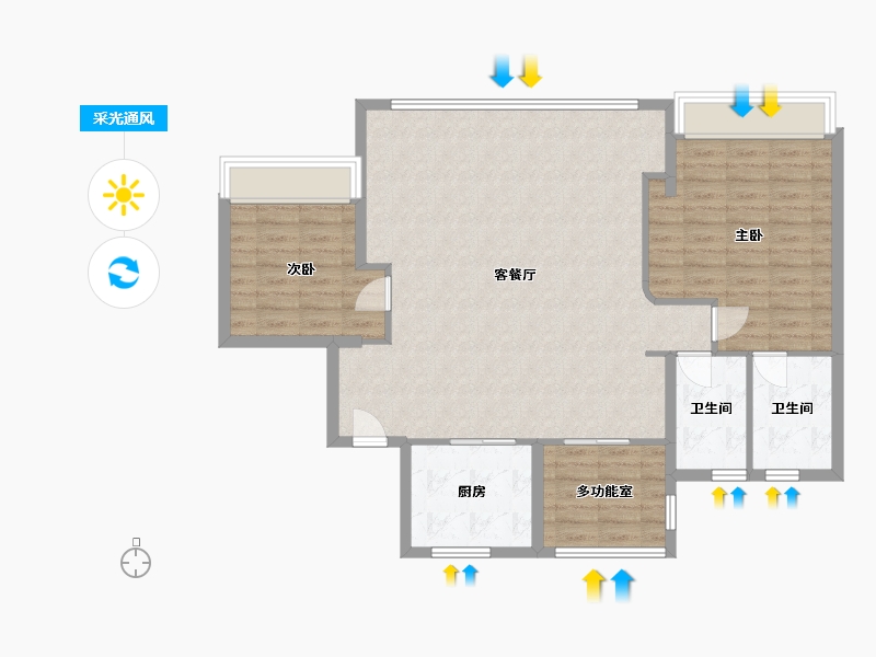 浙江省-温州市-国鸿锦悦府-107.00-户型库-采光通风