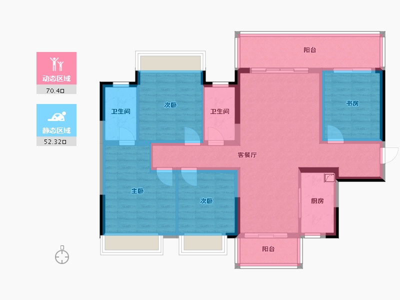 广西壮族自治区-南宁市-悦桂融创樾湖居-105.00-户型库-动静分区