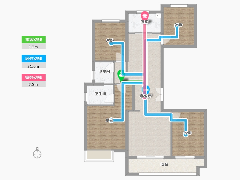 浙江省-台州市-中梁壹号院-100.00-户型库-动静线