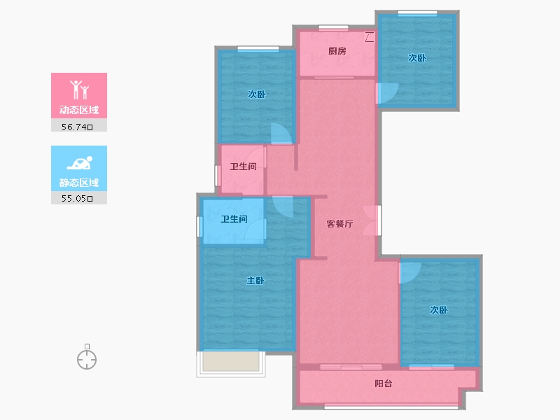 浙江省-台州市-中梁壹号院-100.00-户型库-动静分区