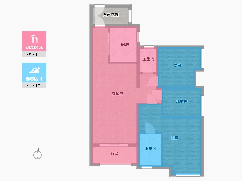 广东省-佛山市-翡翠西江-75.00-户型库-动静分区