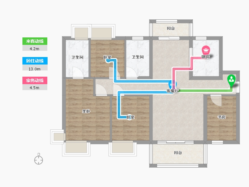 广东省-东莞市-安居蓁悦花园-95.00-户型库-动静线