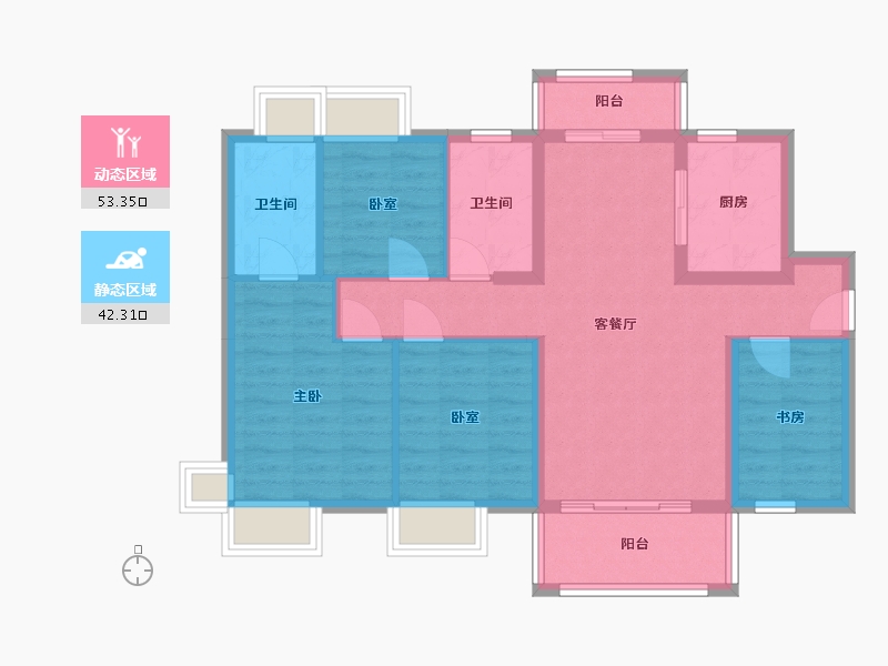 广东省-东莞市-安居蓁悦花园-95.00-户型库-动静分区