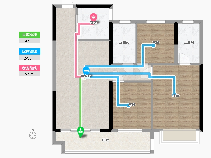 湖北省-十堰市-招商兰溪谷-94.00-户型库-动静线