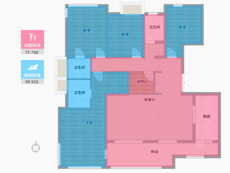 四川省-南充市-天誉-153.00-户型库-动静分区