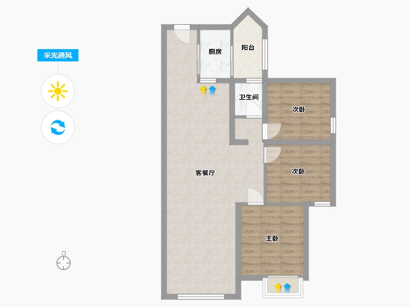 广西壮族自治区-来宾市-金霖华庭-85.00-户型库-采光通风